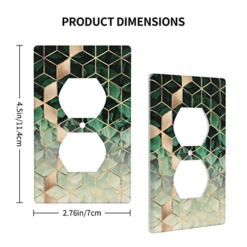 Xrelzrs Marble Green Leaves Outlet Covers Decorative Single Duplex Wall Plate For Electrical Outlets 1 Gang Wallplate Bathroom Electrical Faceplate 4.50 X 2.76 Inch #TOP3