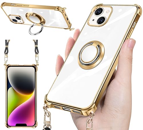 Amazon.co.jp: weiaoluo iPhone 14ケース クリア ネック リング