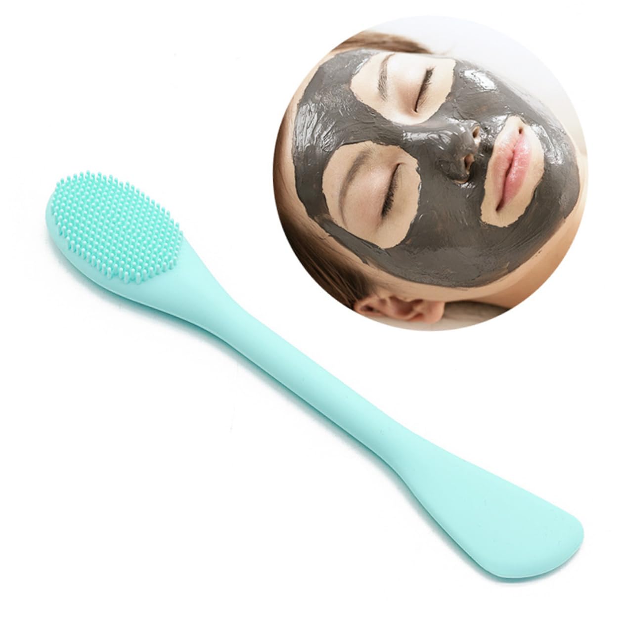 FOMIYES 4Pcs Double Headed Silicone Facial Cleaning Brush Gentle Makeup Face Scrubber Safe for All Skin Types Lightweight Portable for Travel