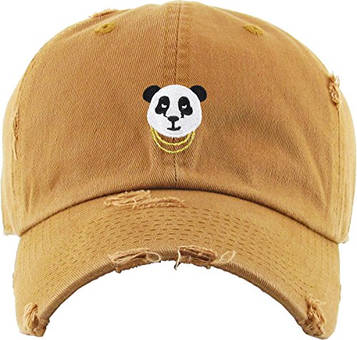 Image of KBETHOS Hiphop Panda Bear Embroidery Dad Hat Baseball Cap Unconstructed Polo Style Adjustable Unisex