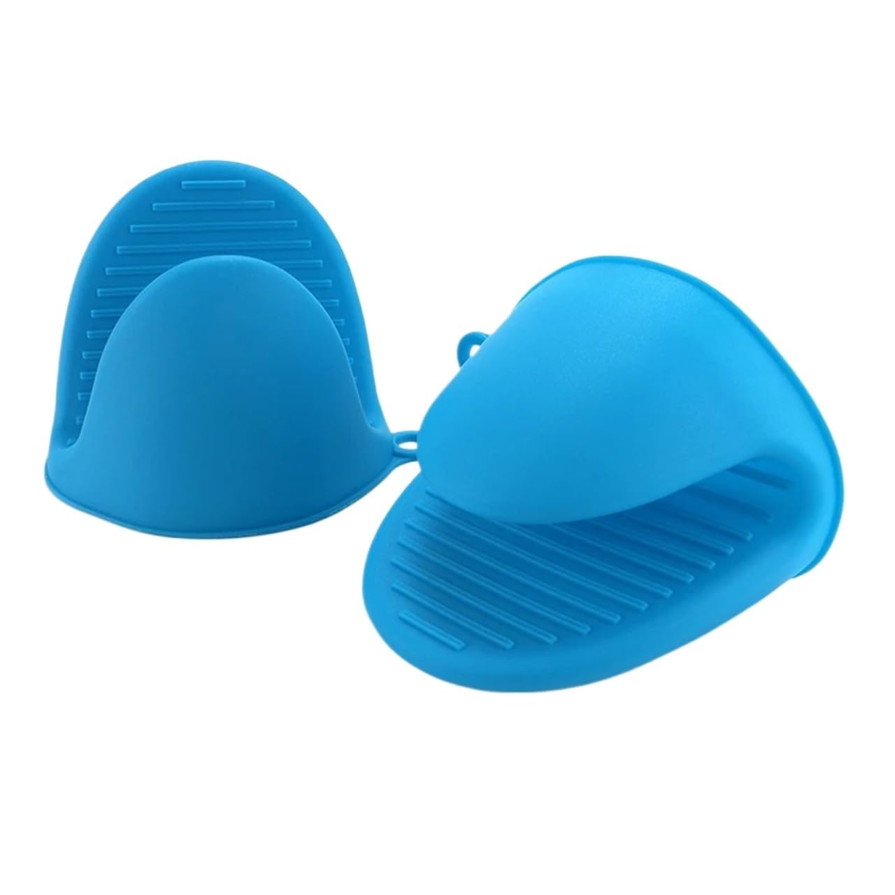 2Pcs Silicone Oven Mitts Heat Resitant Glove Mini for Kitchen Cooking Baking Grilling BBQ Air Fryer(2Pcs Blue)