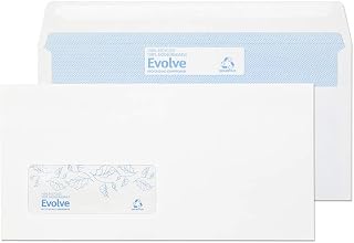 Environmental - Biodegradable & Recycled Envelopes (110 x 220mm) - Pack of 1000 - Thickness 90GSM - Self Seal - FSC Certified White Envelopes - Eco Stationery & Business Supplies (RD7884)