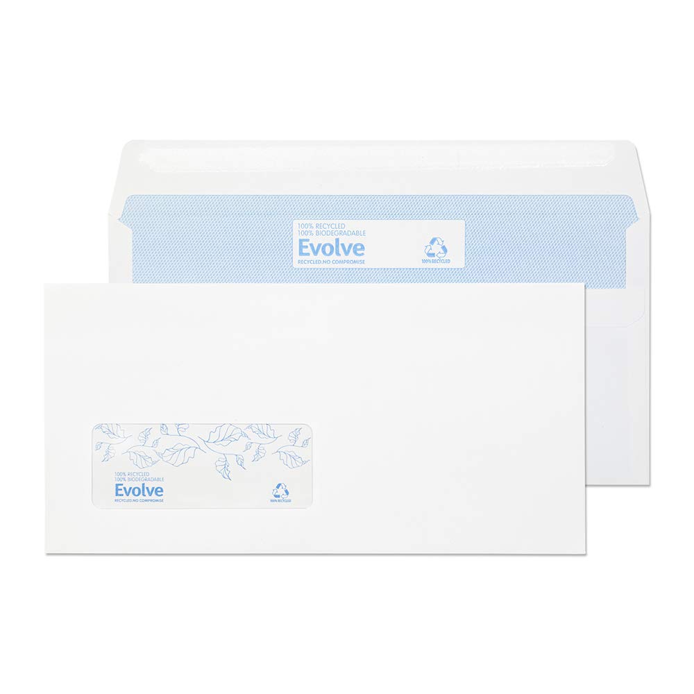 Blake Environmental White Window Self Seal Wallet 110x220mm 90gsm Pack
