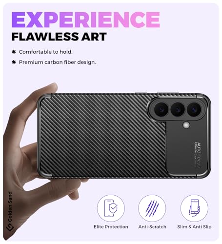 Image of Golden Sand Shock Proof Sleek Armor Back Cover Case for Samsung Galaxy S26 5G | Aramid Carbon Fibre Rugged TPU, Cobalt Black