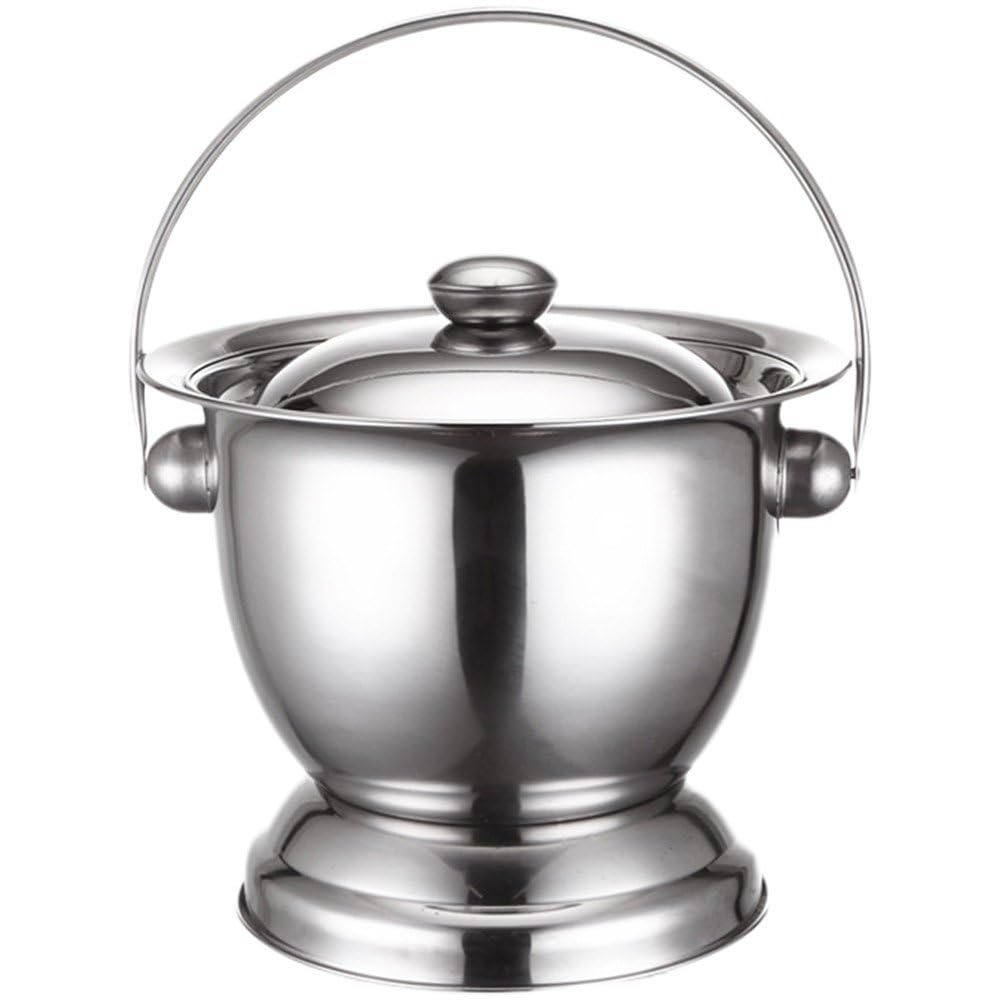 Orinal De Cámara Cubo De Orina De Acero Inoxidable con Tapas Orinal Portátil Inodoros Cubo De Orina Botella Cuchara Escupidera para Pacientes Ancianos Discapacitados
