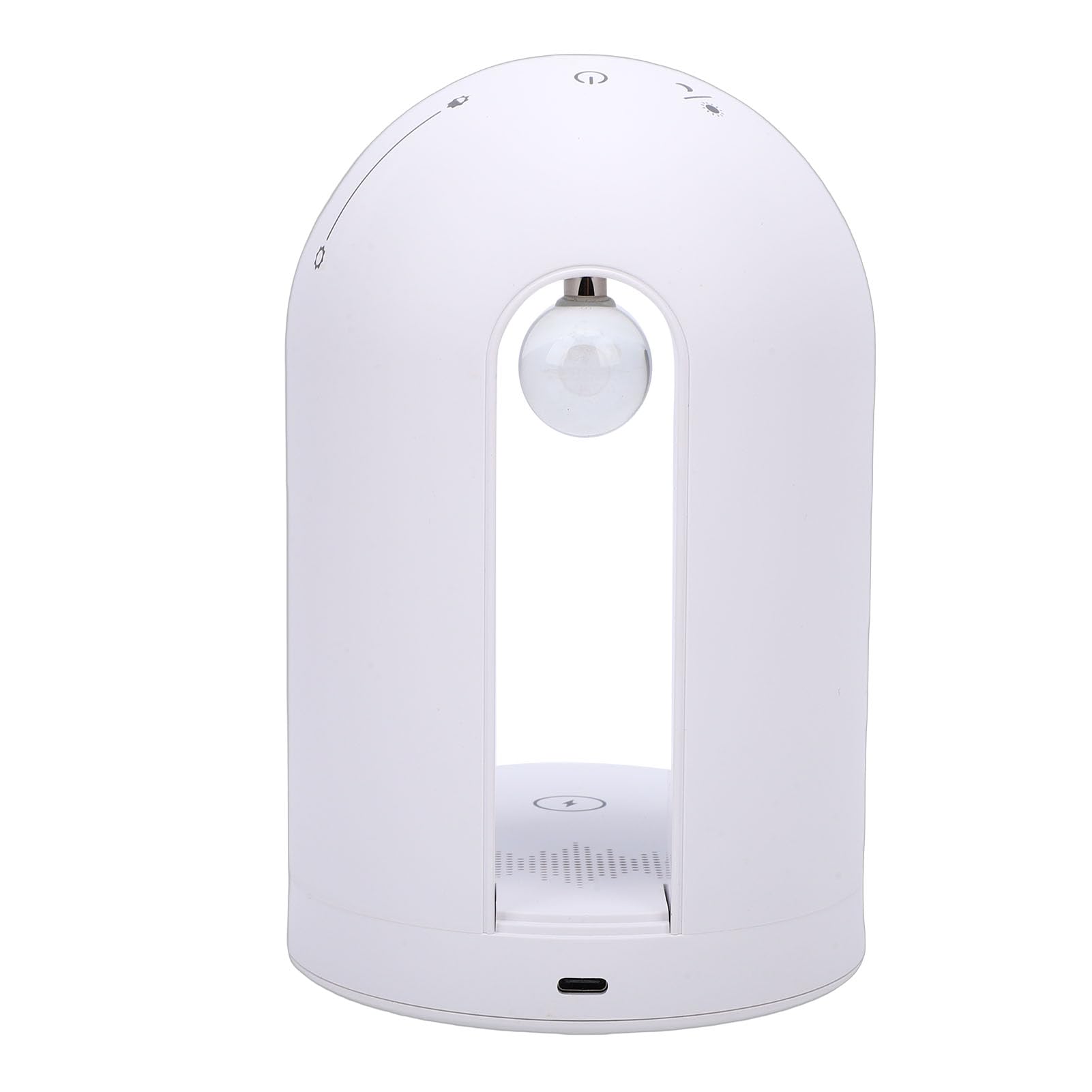 Altavoz Bluetooth Luz Nocturna Lámpara de Mesa Táctil Regulable Cargador Inalámbrico de Teléfono 3 en 1 para Oficina en Casa Blanco