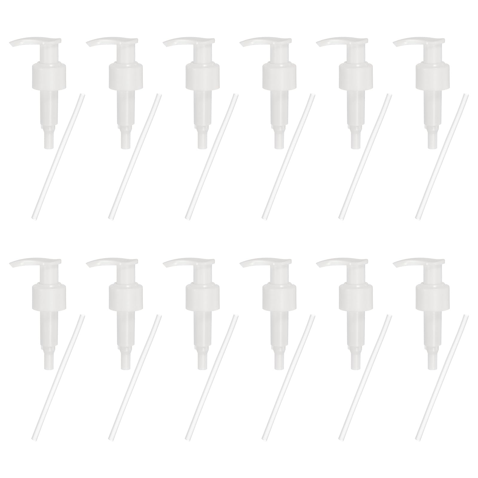 sourcing map 12 Pcs Soap Dispenser Pump Heads Soap Dispensers Top Pumps Replacement Switch Pumphead for Standard 24/410 Neck Size Lotion Shampoo Bottle, White
