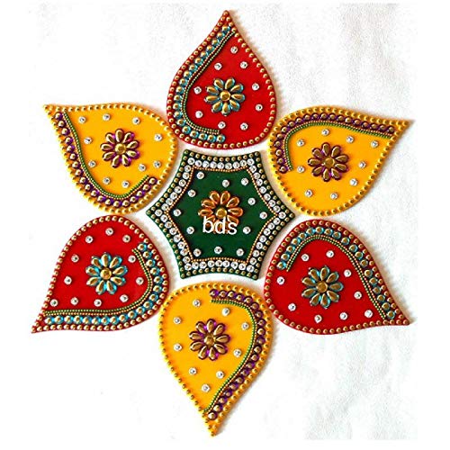BDS Creations Designer Handcrafted Decorative Kundan Rangoli/ Return Gift diiwali/Wedding Gift/Makarsankranti Handcrafted Decorative Diwali/Navratri Rangoli Set/Christmas Gift (B082J5CRN8) Amazon Price History, Amazon Price Tracker