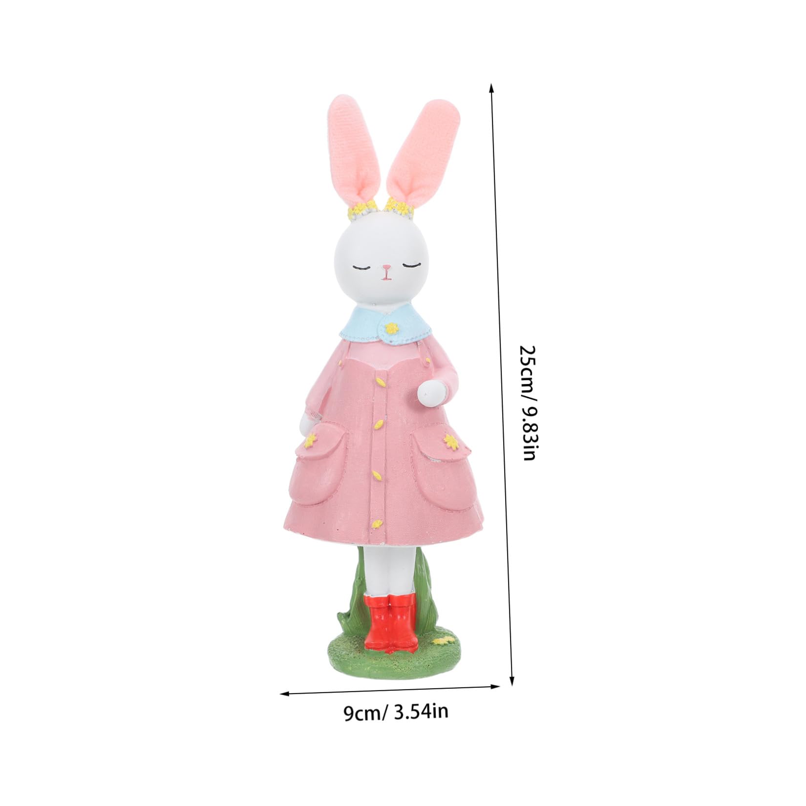 STOBAZA Statuina e Resistente Sbiadimento in Resina Rosa Coniglietto Pasquale Decorazione per Centrotavola Primaverile in Soggiorno o Ufficio
