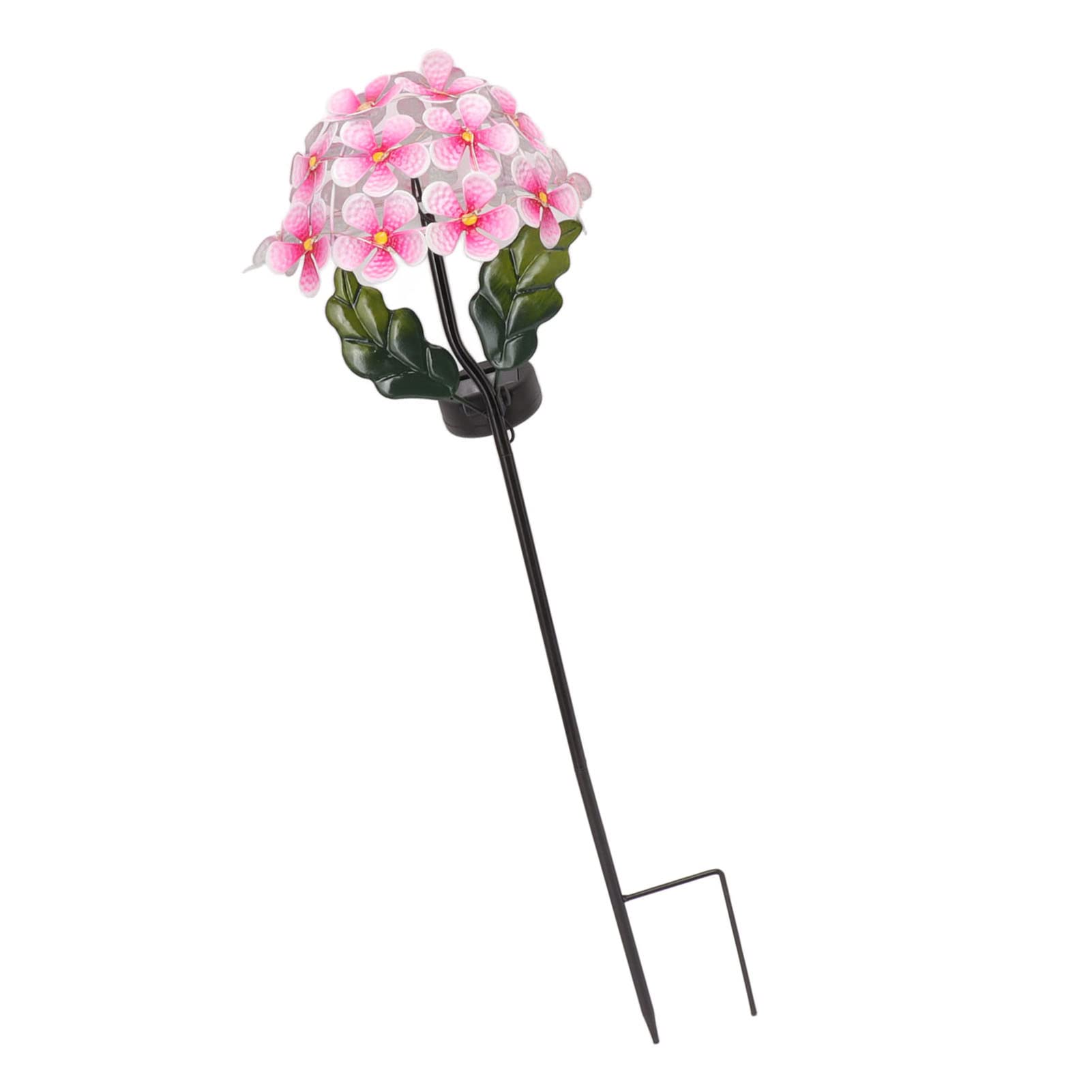 Focket Solar-Gartenleuchte, Wasserdicht, Kabellos, Eisen, Rostfrei, kein Verblassen, Solar-Blumenstecker, Hortensien-Wegeleuchte mit Eingebauter Batterie für Terrassenhof (PINK)