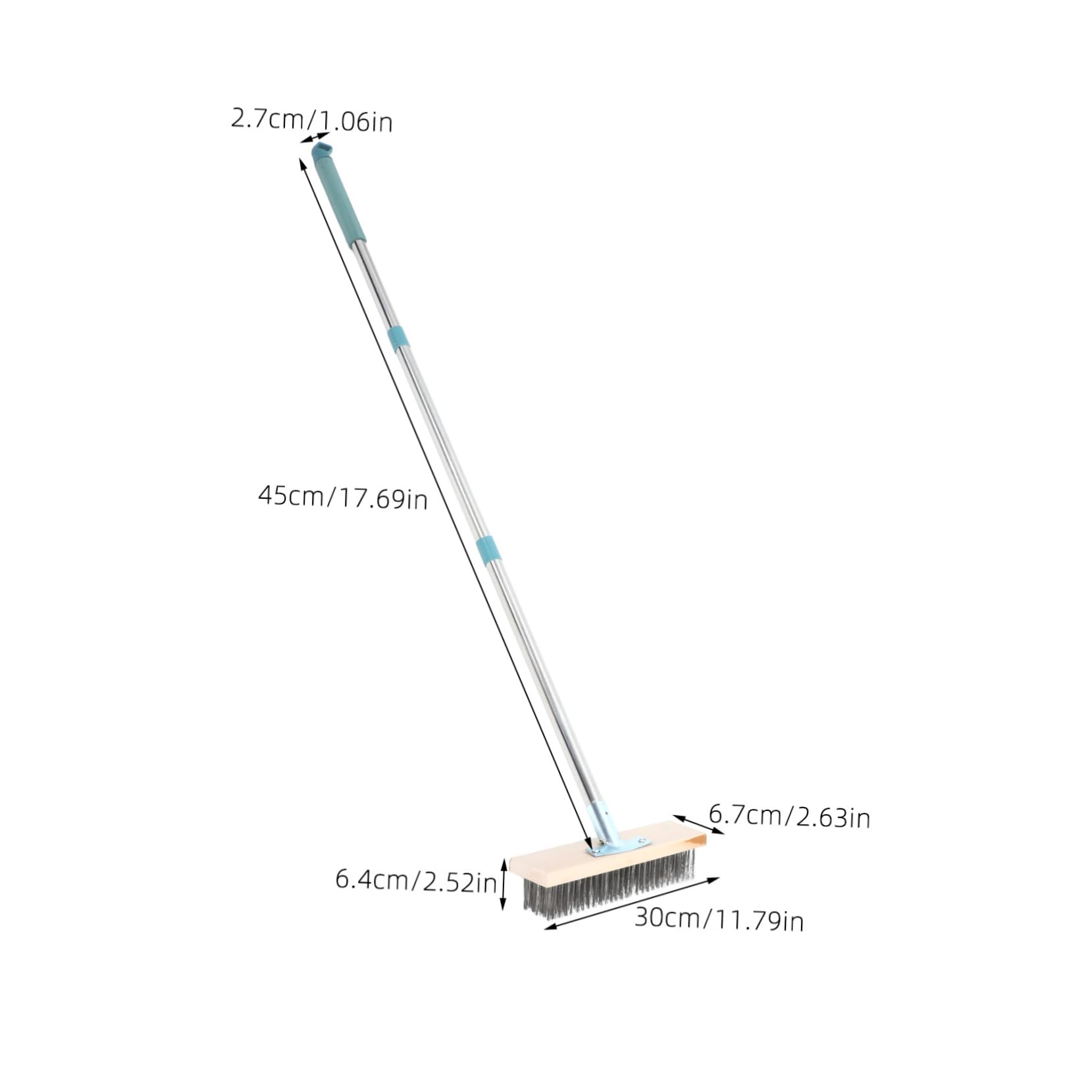 Unomor Ergonomic Handle Floor Cleaning Brush 138cm Stainless Steel Pole Deck Brush Long Handle for Weeding and Roof Cleaning