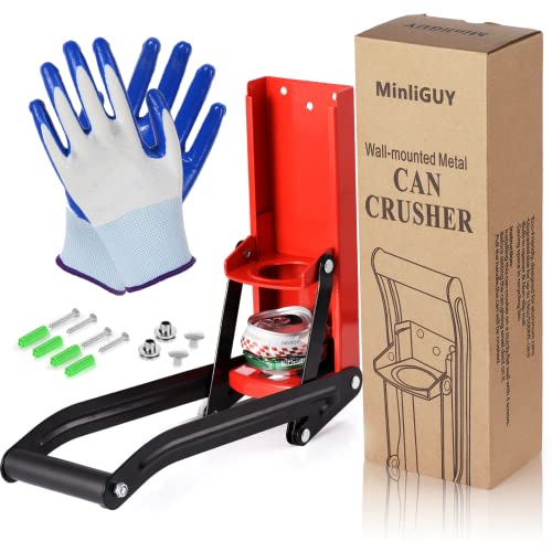 MinliGUY Heavy-Duty Aluminum Can Crusher Wall Mount