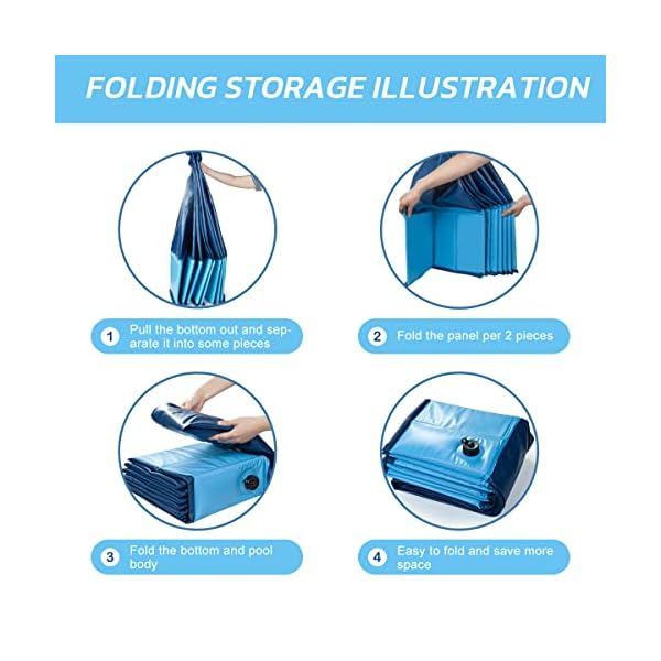 Ladadee Foldable Pet Bath Tub-48*12 inch, PVC Collapsible Swimming Bathing Tub Kiddie Pool for Dogs and Cats and Kids, Leakproof Washable Kiddie Pet Small Paddling Bath Accessories Ladadee Foldable Pet Bath Tub-48*12 inch, PVC Collapsible Swimming Bathing Tub Kiddie Pool for Dogs and Cats and Kids, Leakproof Washable Kiddie Pet Small Paddling Bath Accessories