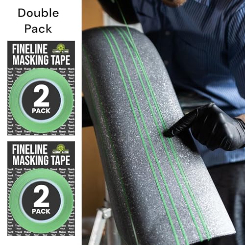 Image of LiME LiNE Green Fineline Paper Masking Pinstriping Tape for Automotive Airbrushing Designs and Custom Painting (2 Pack) (1 /4 inch)