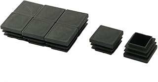 uxcell Plastic Home Office Square Tubing End Cap Insert Tube 30mm x 30mm 8pcs Black
