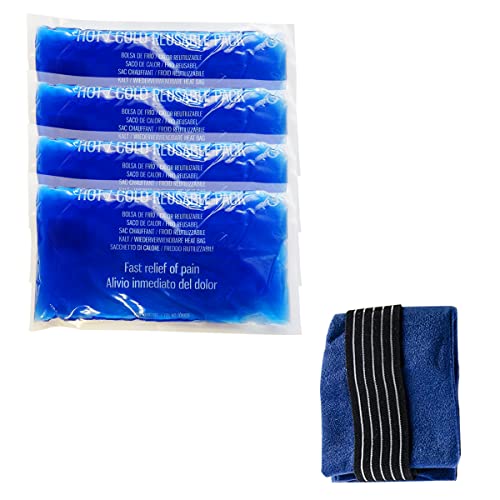 Sacchetti in gel multiuso per freddo/calore Compresse universali riutilizzabili per frigorifero e microonde include copertura in lana per dolori e lesioni (4 sacchetti 1 copertura)