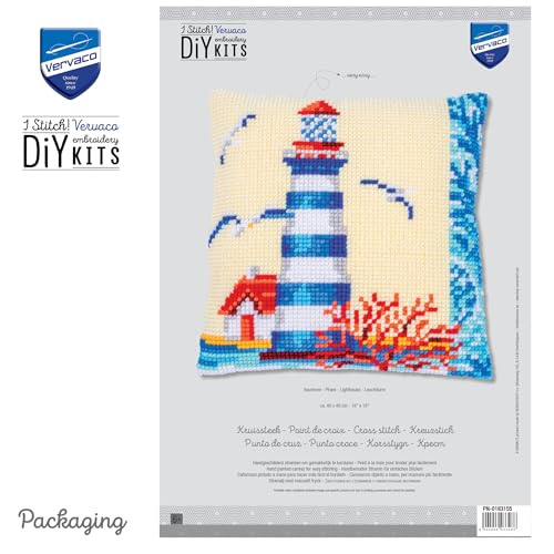 Image of Vervaco Lighthouse with Seagulls Needlepoint Kit