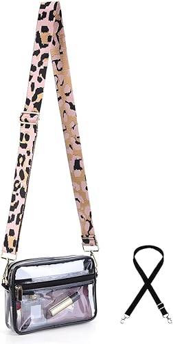 LIERWOI Bolso cruzado transparente aprobado para estadios, bolsa transparente de PVC impermeable para conciertos, estadio, bolsa cruzada