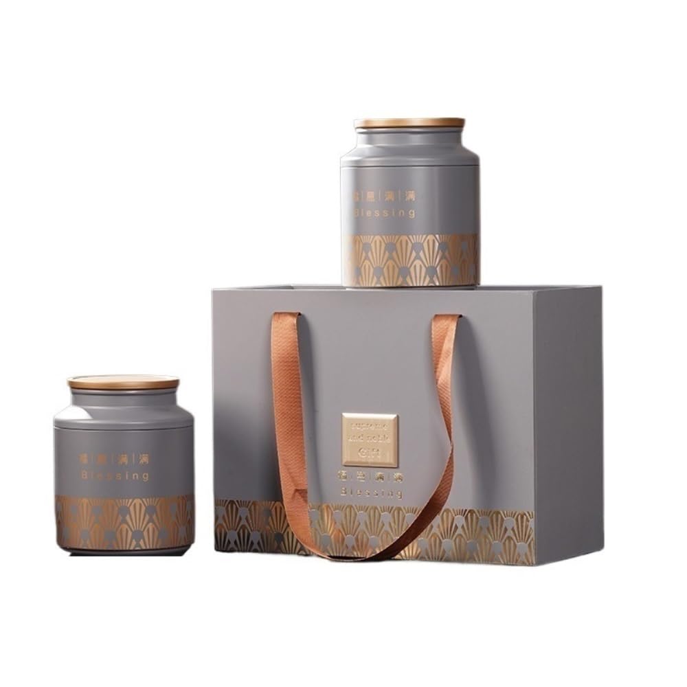 Herbata Coffee Cukistry Luźny dzbanek do przechowywania herbaty Słoik Kuchnia zamknięty słoik Okrągły pojemnik Retro chiński zestaw do herbaty Podwójny słoik Zestaw pudełek na prezenty Pojemniki