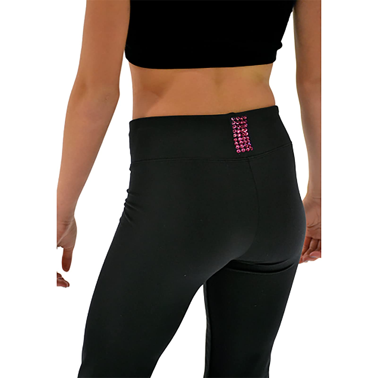 Pantaloni Pattinaggio Artistico per Ragazze Donne Leggings Termici Foderati Pattinaggio su Ghiaccio Activewear Pantaloni Lunghi Rosa Rossa M