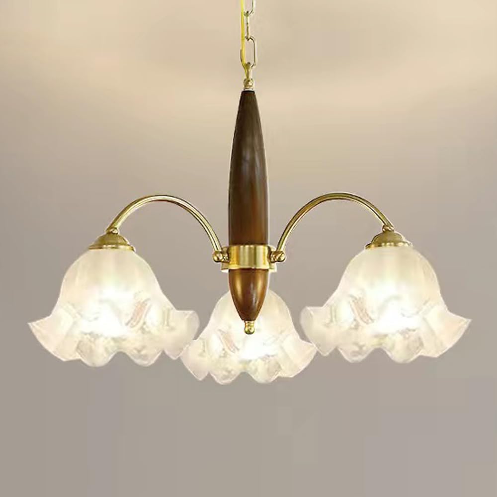 Plafonnier sputnik en verre floral doré éliminant les zones sombres du salon avec élégance