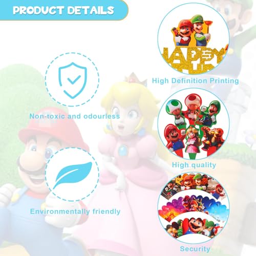Super Mario Cupcake Decorazioni, 25 Pezzi Super