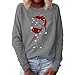 Blingko Basic Langarmshirt Damen mit Xmas Muster Aufdruck Pulli Herbst Winter Langarm Pullis Classic Weihnachtspullover Oversized Winterpullover Frauen Rollkragenpullover Strickpullover