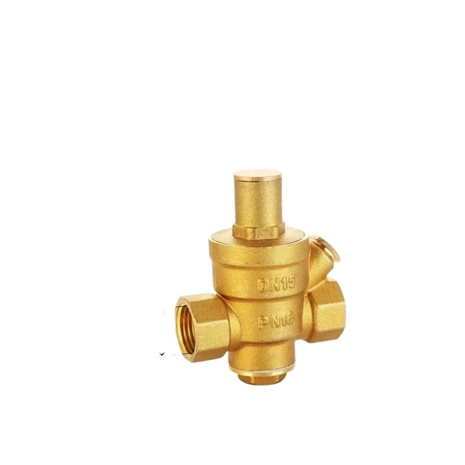 Lnhhg With Gauge 1/2" 3/4" 1" 2" Brass Water Pressure Reducing Maintaining Valve Dn15/Dn20/Dn25/Dn32 Regulator Adjustable Relief Gauge(,Dn20)
