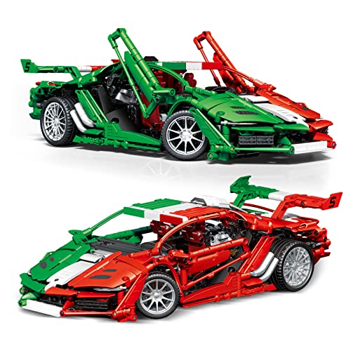 Super Voiture de Sport Briques de Construction Sets,Jouets de Modèle de Voiture l'échelle 1:14,Ensemble de Construction de Voiture de Course,Convient aux Adultes et aux Adolescents (1316 pièces) Cover