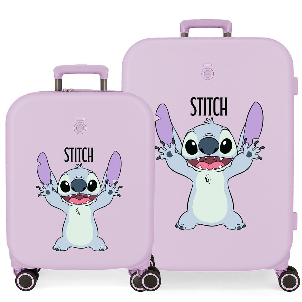 Joumma Disney Playful Set di valigie lilla 55/70 cm Rigido 7,54 kg Chiusura TSA integrata ABS 7,54 kg 116L Bagaglio a mano