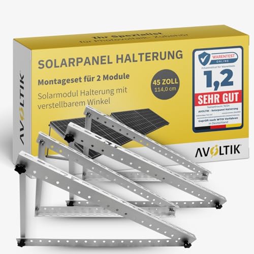 Avoltik Balkonkraftwerk Halterung 2er Set bis 114cm I Solarpanel...