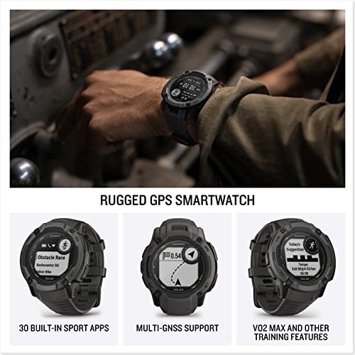 Garmin Instinct 2X Solar, Montre GPS connectée Multisports, Rouge Feu, 50mm