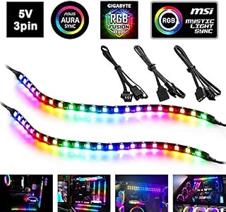 PC RGB LED Strip Light, 2pcs DreamColor Magnetic Addressable LED Strip Light