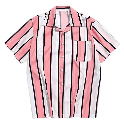 ZAFUL Men's Casual Color Blocking Button Up Shirt Hawaiian Shirt Short Sleeve Tops