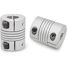 2 Pcs Flexible Beam Coupling 5mm to 8mm, Aluminum Alloy Shaft Coupling 25mm Length 20mm Diameter, Stepper Servo Motor Flexible Coupler Joint Connector for 3D Printer CNC Machine DIY Encoder