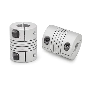 2 pieces Flexible Beam Coupling 6mm to 8mm, Aluminum Alloy Shaft Coupling 25mm Length 20mm Diameter, Stepper Servo Motor Flexible Coupler Joint Connector for 5D Printer CNC Machine DIY Encoder