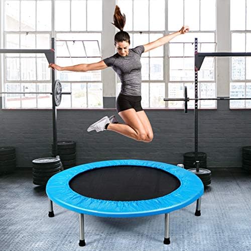 GYMAX Folding Mini Trampoline, 38” Fitness Rebounder with Safety Pad for Indoor/Outdoor, Foldable Space-Saving Trampoline for Kids Adult 7 5154KP6LJSL. AC