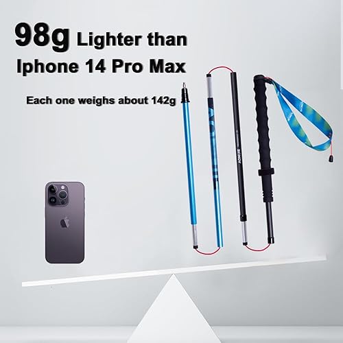 Miniatura 3 de AONIJIE Bastones de senderismo plegables para hombres y mujeres, bastones de senderismo plegables de aluminio de fibra de carbono ligera para