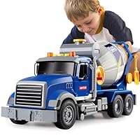 Dwi Dowellin Toddler Trucks Toys for Boys Age 1-3 3-5,Big Cement Mixer Truck with Lights and Sounds,Kids Boy Toys Christmas Birthday Gift Car