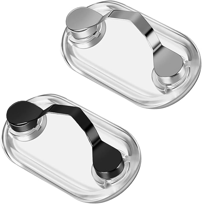 LANMOK Eyeglass Holder, 2pcs Stainless Steel Glasses Holders ID Badge Holder