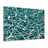 Pintura con estampado de agua para piscina, color azul, de 12 x 18 pulgadas, marco de decoración del hogar, perfecto para regalar, fácil de montar