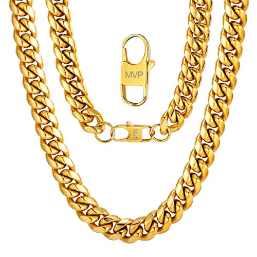 Customized Chain for Men Cuban Link Necklace 18inch 14MM 18K Gold Plated Heavy Chain