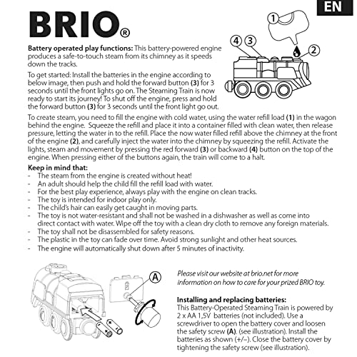 BRIO World stoomspeelgoedtreinmotor op batterijen voor kinderen vanaf 3 jaar - paasgeschenken voor kinderen - Image 3