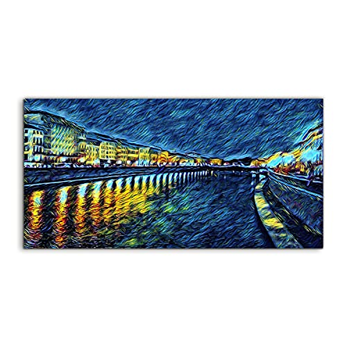 Image sur verre 140x70cm River Arno Paris tableau en verre trempé pour salon et chambre