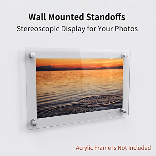 LuckIn 20-Pack 1/2 x 3/4 Inch Stainless Steel Standoff Screws, Mounting Glass Hardware Sign, for Hanging Acrylic Picture Frame