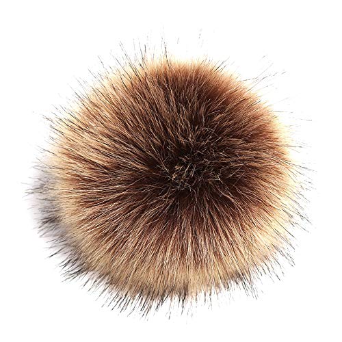 HTAIGUO 20pcs 4 Pouces DIY Boules De Pompon Moelleux En Fausse Fourrure De Renard - Boules De Pompon Moelleux En Fausse Fourrure Renard Avec Boucle Lastique Amovible Chapeau Tricoter Accessoires Pour Chapea