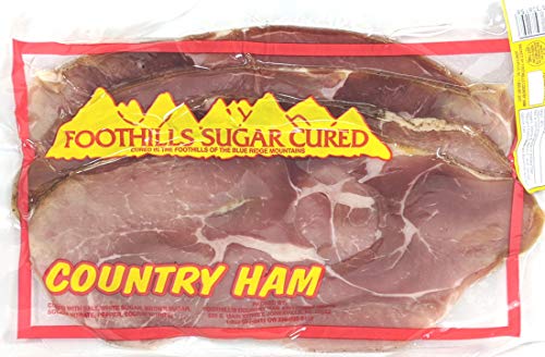 Foothills Country Ham Thick Center Cut Prime Family Pack Sugar Cured 16 Oz