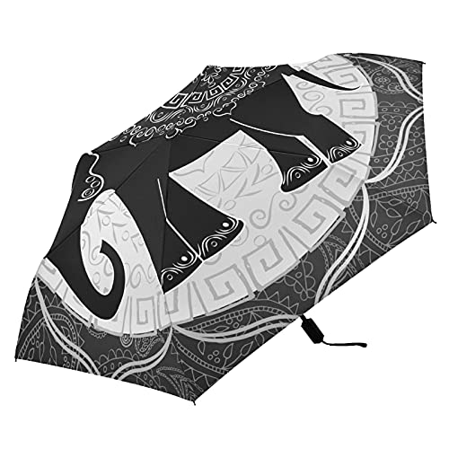Parapluie portable compact et léger avec motifs mandalas indiens ethniques