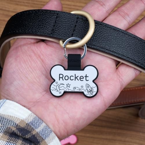 Brayhoo Dog Tags Personalized for Pets — Custom Deeply Engraved, Lightweight, Silent Silicone Name ID Tags — No More Jingling — view 7