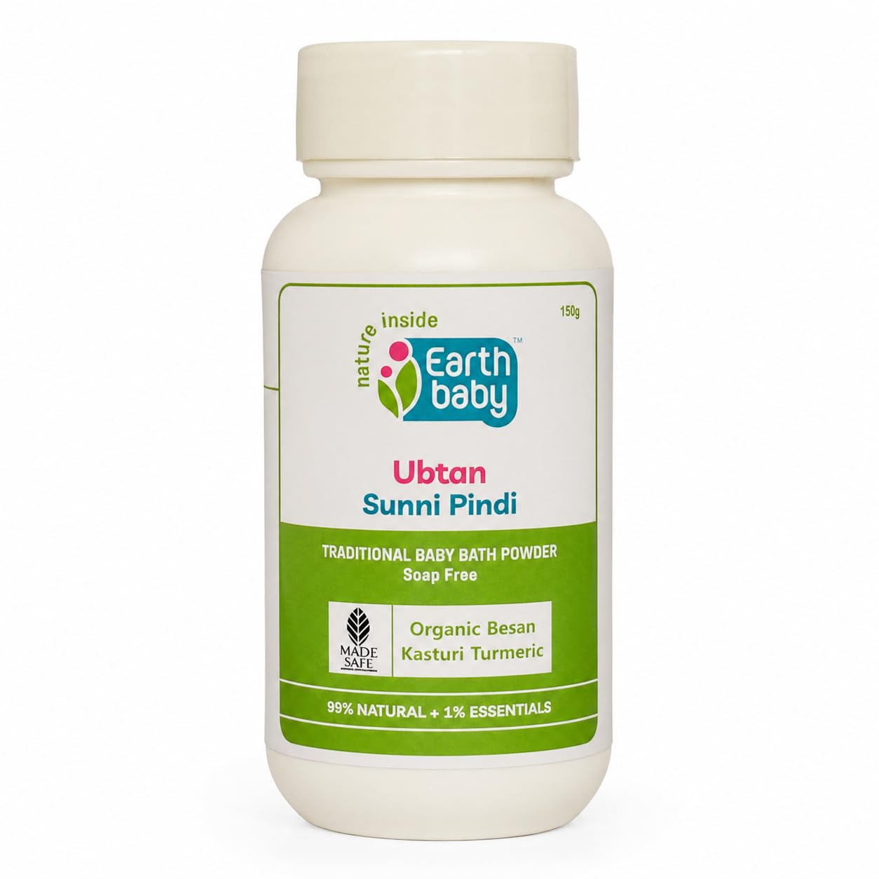 Earthbaby Ubtan Daily Baby Bath powder, inspired by traditional Sunni Pindi recipe, 99% natural, Soap-free, Ubtan for Kids, Glowing Skin | Skin Brightening & Tan Removal with Kasturi Turmeric, 150g-image-35